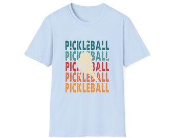 Pickleball Unisex Softstyle T-Shirt, Sporty Tee for Pickleball Lovers, Casual Wear, Gift for Athletes, Fun Sports Apparel