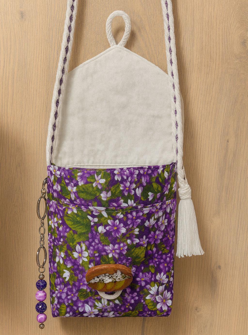 Handmade Embroidered Crossbody Bag – Fully Lined Purse with Original Embroidery, Pockets & Handmade Accents - Thumbnail 4