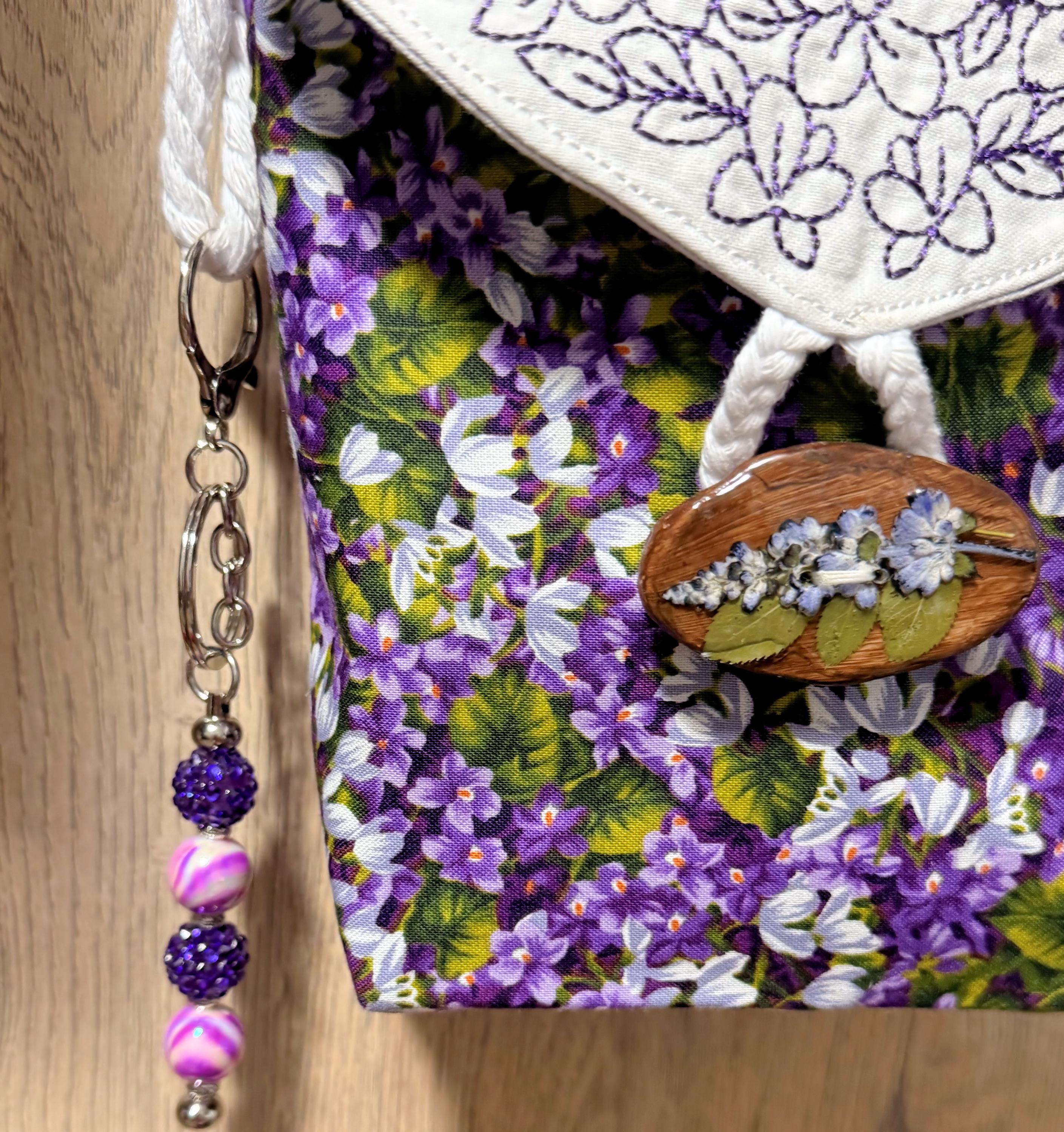 Handmade Embroidered Crossbody Bag – Fully Lined Purse with Original Embroidery, Pockets & Handmade Accents - Thumbnail 7