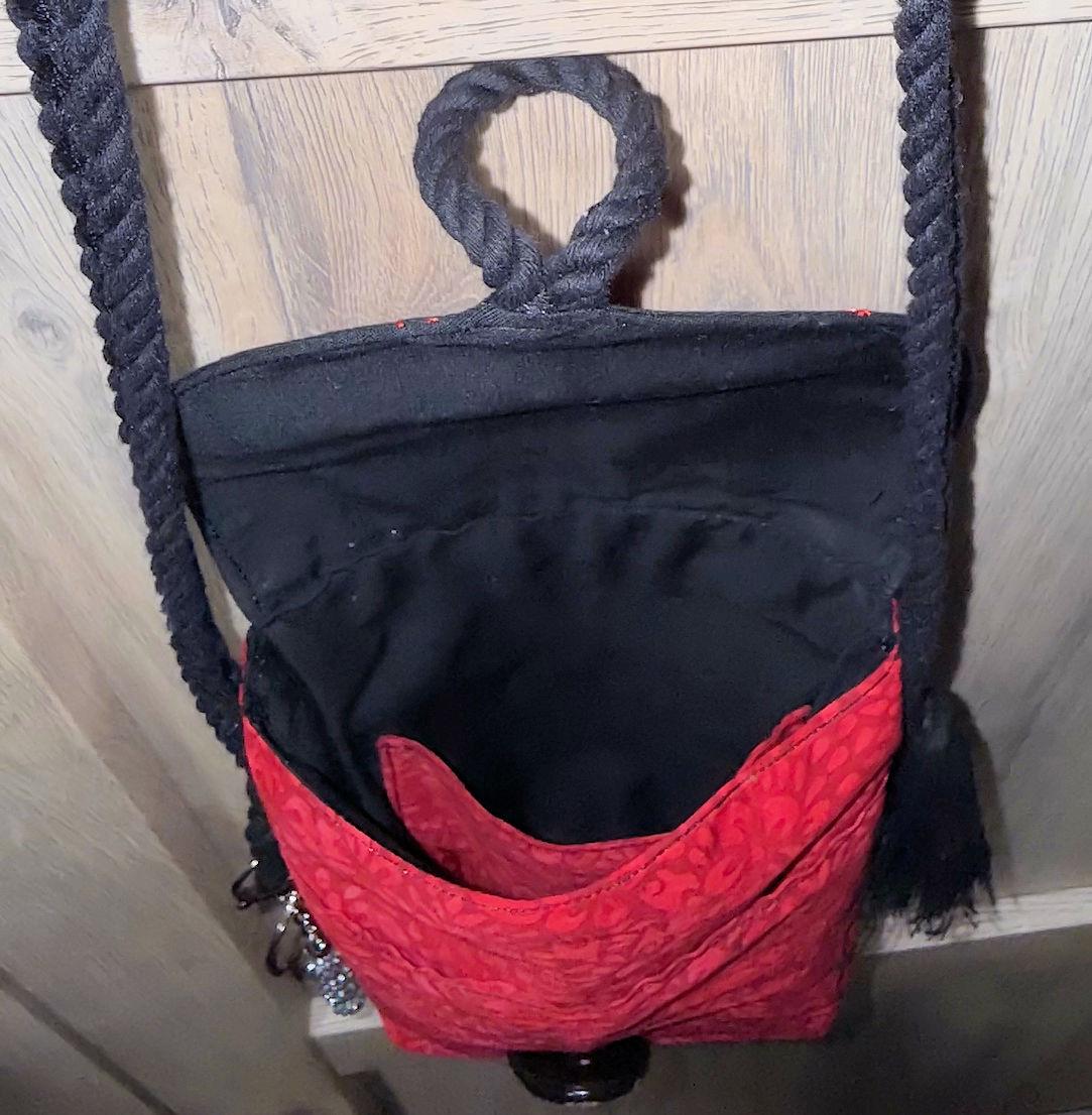Handmade Embroidered Crossbody Bag – Fully Lined Purse with Original Embroidery, Pockets & Handmade Accents - Thumbnail 7