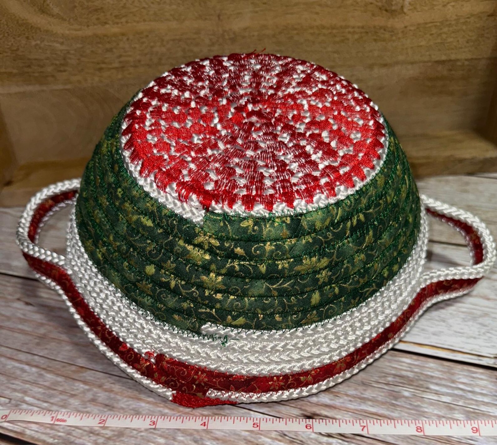 Embroidered Christmas Rope Basket: Holiday Decor Storage Bowl - Etsy