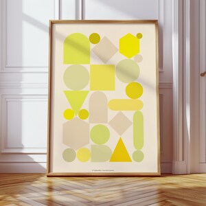 Digitales Poster, abstrakte Kunst, Poster mit geometrischen Formen, moderne Kunst, dekoratives Poster, Poster im Bauhaus-Stil, minimalistische Kunst