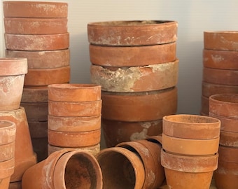 terracotta pot | clay planter with drainage | vintage naturally aged patina