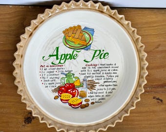 Apple pie plate with recipe