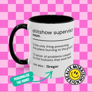 Shitshow Supervisor Funny Mug | Perfect Gift for Workaholics, Coffee Lovers, Office Humor, Fun Desk Decor, 11oz Two-Tone Mug