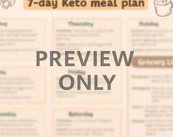 7-Day Keto Meal Plan for Easy Weight Loss | Low-Carb Diet Guide | Instant Download | Printable PDF