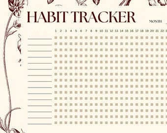 Rastreador de hábitos imprimible / Crea rutinas positivas y aumenta tu productividad / Propósitos de Año Nuevo