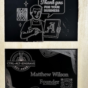 Personalisierte Visitenkarte aus Metall mit Gravur - Personalisierte Edelstahlkarte mit Logo oder QR-Code - Einzigartige, langlebige, professionelle Geschenkidee