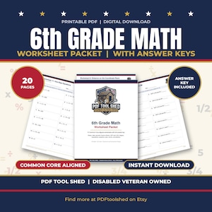 Matematikövningsblad för årskurs 6, gemensamma kärnor, förhållanden, bråk, ekvationer (PDF-nedladdning)