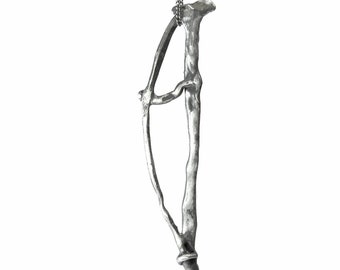 Diana's Bow Pendant, Sterling Silver .925 Etruscan oxidized silver pendant, UNISEX, artistic jewelry, men's and women's, game of thrones