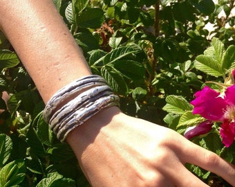 Linear Oxidized Silver Bangle, sterling silver stackable bracelets, price is for one bracelet, handmade