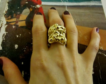 Our Best-Seller - The Amazing  Donatella Gothic Ring in silver, gold, and gunmetal plating, cool rings, mystical rings, bohemian, NYC ring
