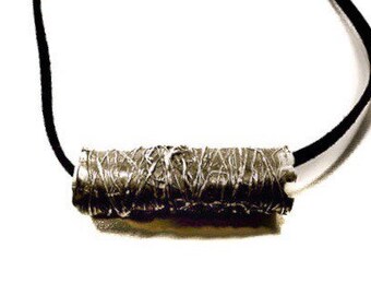 New Item - Unisex Handformed Threaded Pendant, Sterling Silver .925, one-of-a-kind, limited edition, made in Williamsburg, Brooklyn artistic