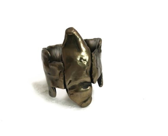 New Collection, New Item from our Brutalist Gothic Collection - The Jeanne d'Arc Brass Ring, cool rings for women, Joan of Arc, high-fashion