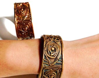ON SALE, Oxidized Brass "A Midsummer Night's Dream"  Bracelet, Shakespearean Unisex Cuff, made in NY, Brooklyn design, brass cuff