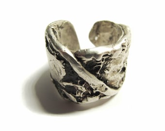 The Othello Ring, bold artistic silver men's ring, made in USA, hand-crafted, made-to-order, game of thrones ring, Sizes 10-13