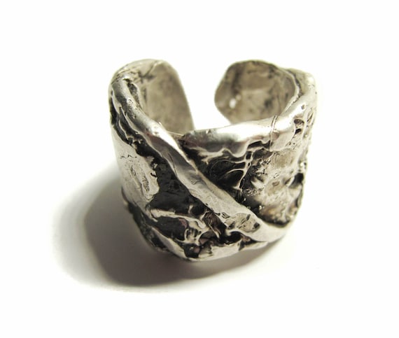 The Othello Ring, bold artistic silver men's ring, made in USA, hand-crafted, made-to-order, game of thrones ring, Sizes 10-13