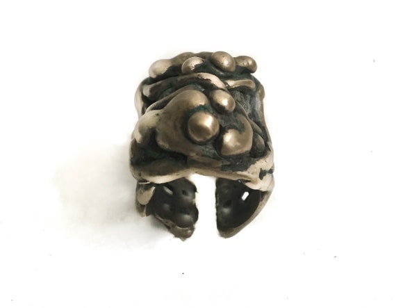 Brutalist Gothic Ring in brass