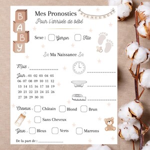Carte Pronostics Gender Reveal