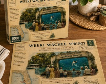 Personalized Weeki Wachee Springs Puzzle Vintage Florida Puzzle Old Florida Gift Mermaid Attraction Nostalgia Jigsaw Puzzle