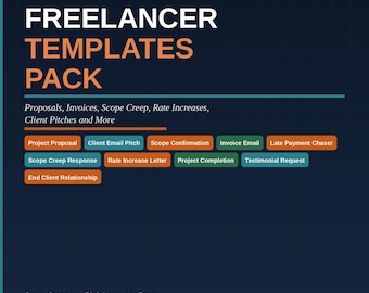 Freelancer Vorlagen Paket | Vorschlag des Rechnungsumfangs Schleichrate Erhöhen Kunden-E-Mail | 10 Vorlagen + Bonus Tracker | Sofort Download