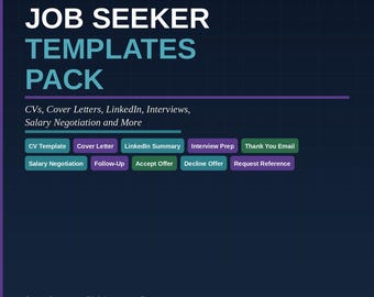 Arbeitssuchende Vorlagen Paket | Lebenslauf Lebenslauf Anschreiben Linkedin Vorstellungsgespräch Gehaltsverhandlung | Sofort Download + Bonus Tracker