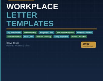 Arbeitsplatz Brief Vorlagen Paket | Gehaltserhöhung,Kündigung, Anschreiben, Gehaltsverhandelung | Professionelle Buchstaben | Sofort Download