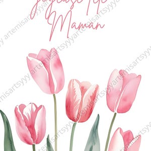 Carte de fêtes des mères tulipes