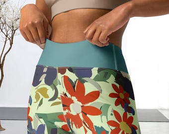 Tall Womens Leggings Full Length Floral Leggings For Women Yoga Pants For Travel Breathable Casual Outfit Comfortable Gym Yoga Wear Pilates