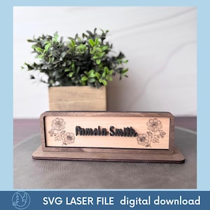 Desk Name Plate SVG File-Laser Cutting File-Office Desk Name Plate File