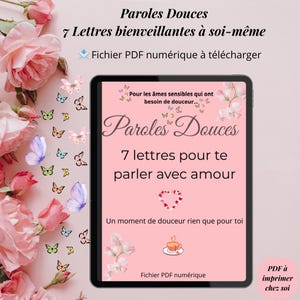 7 cartas amables para ti mismo | Diario emocional imprimible PDF | Para consolar, reenfocar y sanar