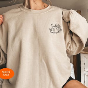 Embroidered Pumpkin Fall T-Shirt: Comfort Colors Thanksgiving Tee