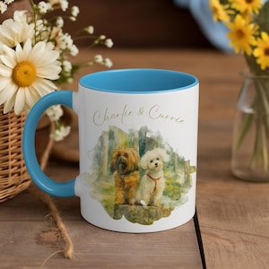 Personalized Dog Mug, Custom Pet Mug, Watercolor Dog or Cat, Personalized Gift for Pet Lovers, Pet Memorial Mug, Cat Mom Mug