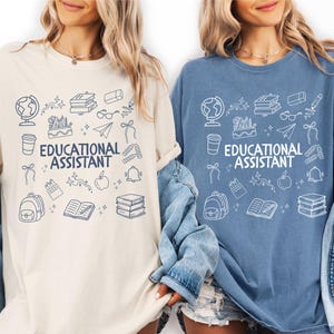 Educational Assistant Doodle Shirt, Teacher Aide Doodle Shirt, Paraprofessional Shirt, Back To School Staff Gift, Teacher Assistant Tee