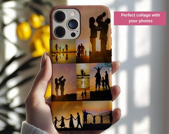Coque de téléphone personnalisée avec collage de photos, photo de famille personnalisée, collage de photos pour iPhone 16, 15, 14, 13, coque de téléphone personnalisée avec photo