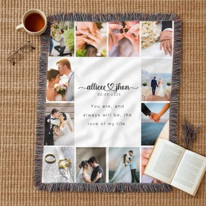Personalized Photo Woven Blanket: Custom Cotton Collage Throw