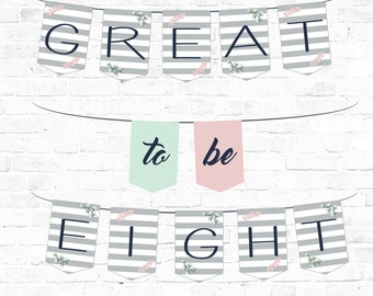 LDS Baptism Banner, LDS Great to be eight Banner, Lds baptism preview Banner, primary baptism, boy baptism, girl baptism, lds printables