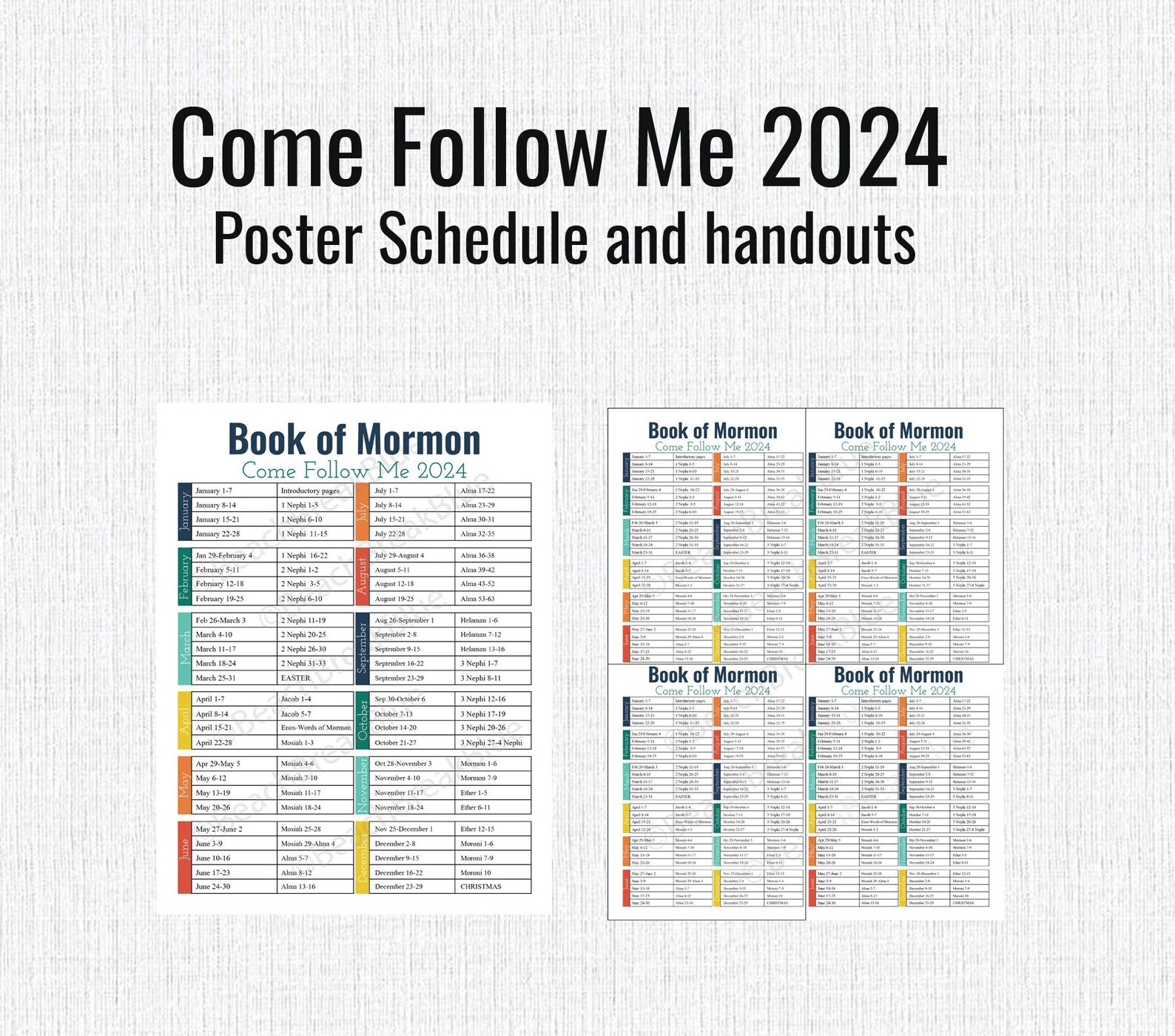 Come Follow Me 2024, Book of Mormon, Come Follow Me Reading Schedule
