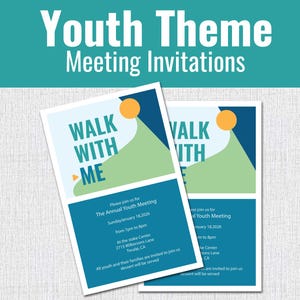 Nieuwe BEWERKBARE 2026 LDS-uitnodigingen voor themabijeenkomsten voor jongeren, Walk With Me Moses 6:34, 2026-uitnodigingen voor jongerenthema