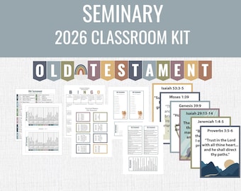 LDS Seminary 2026 Old Testament, banner, come follow me, bingo, posters, doctrinal mastery, bookmarks
