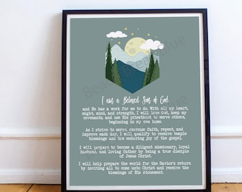 Aaronic Priesthood Theme, Young Men theme, Beloved Son of God, LDS Young Men Theme, YM theme poster, Young Men bookmark, LDS youth Theme