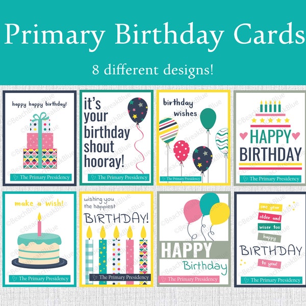 Primary Birthday Gift Tags, Primary Treat Tags, LDS Birthday Notes and Handouts, Birthday Cards for Primary Kids from the Primary Presidency