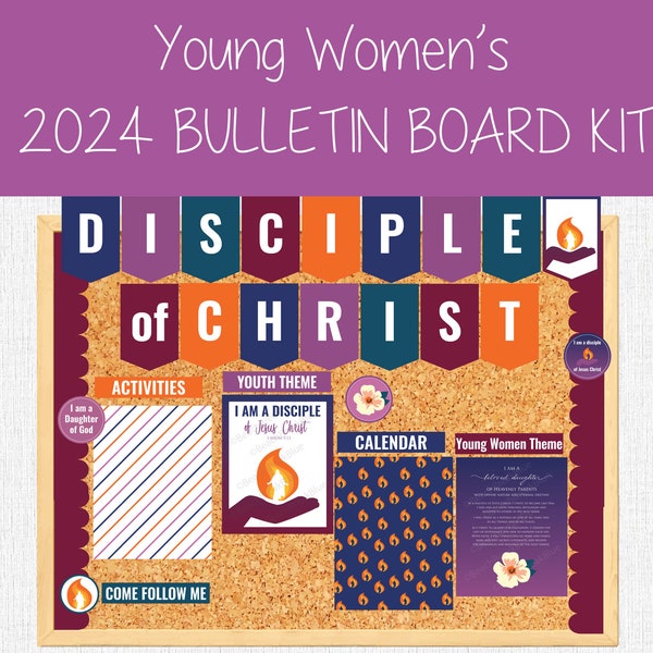 2024 Young Women Bulletin Board Kit, 2024 LDS Young Women Theme, I am a disciple of Jesus Christ, LDS Young Women 2024, 3 Nephi 5:13