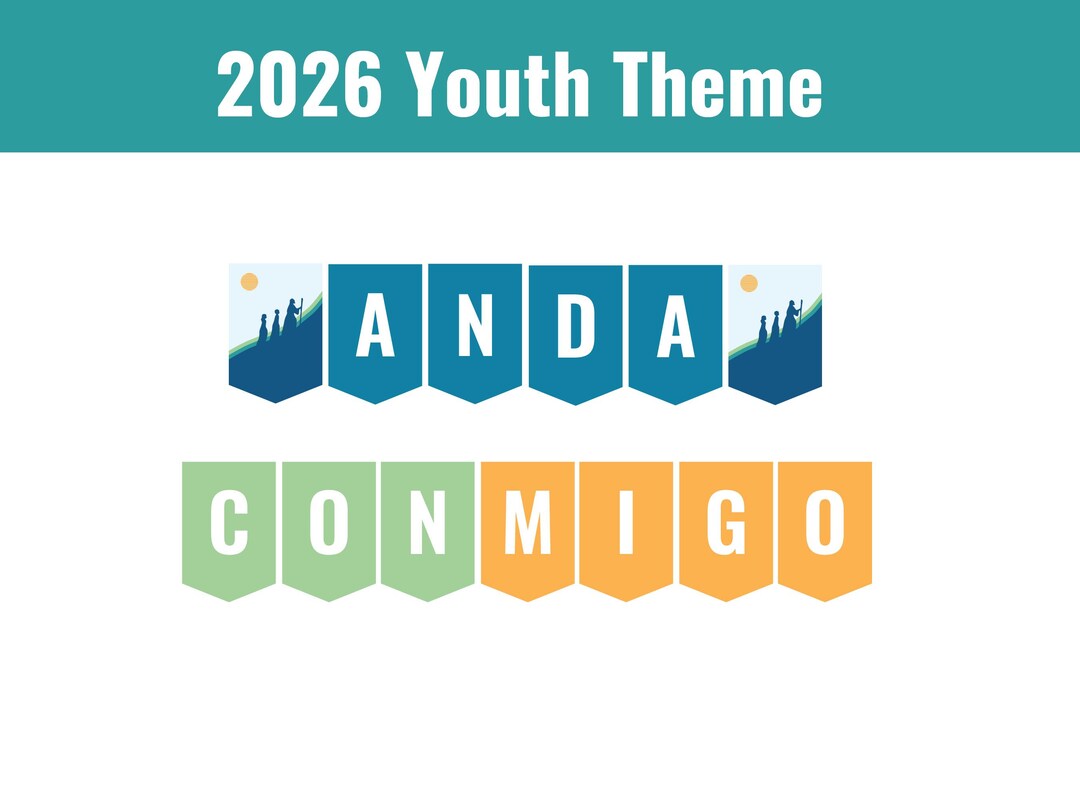 SUD Lema 2026 "anda Conmigo", 2026 Youth Theme Walk With Me Banner in