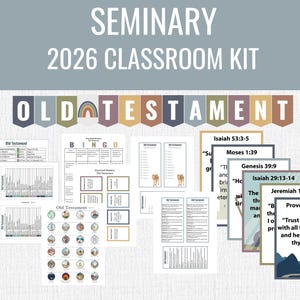 LDS Seminary 2026 Old Testament, banner, come follow me, bingo, posters, doctrinal mastery, bookmarks