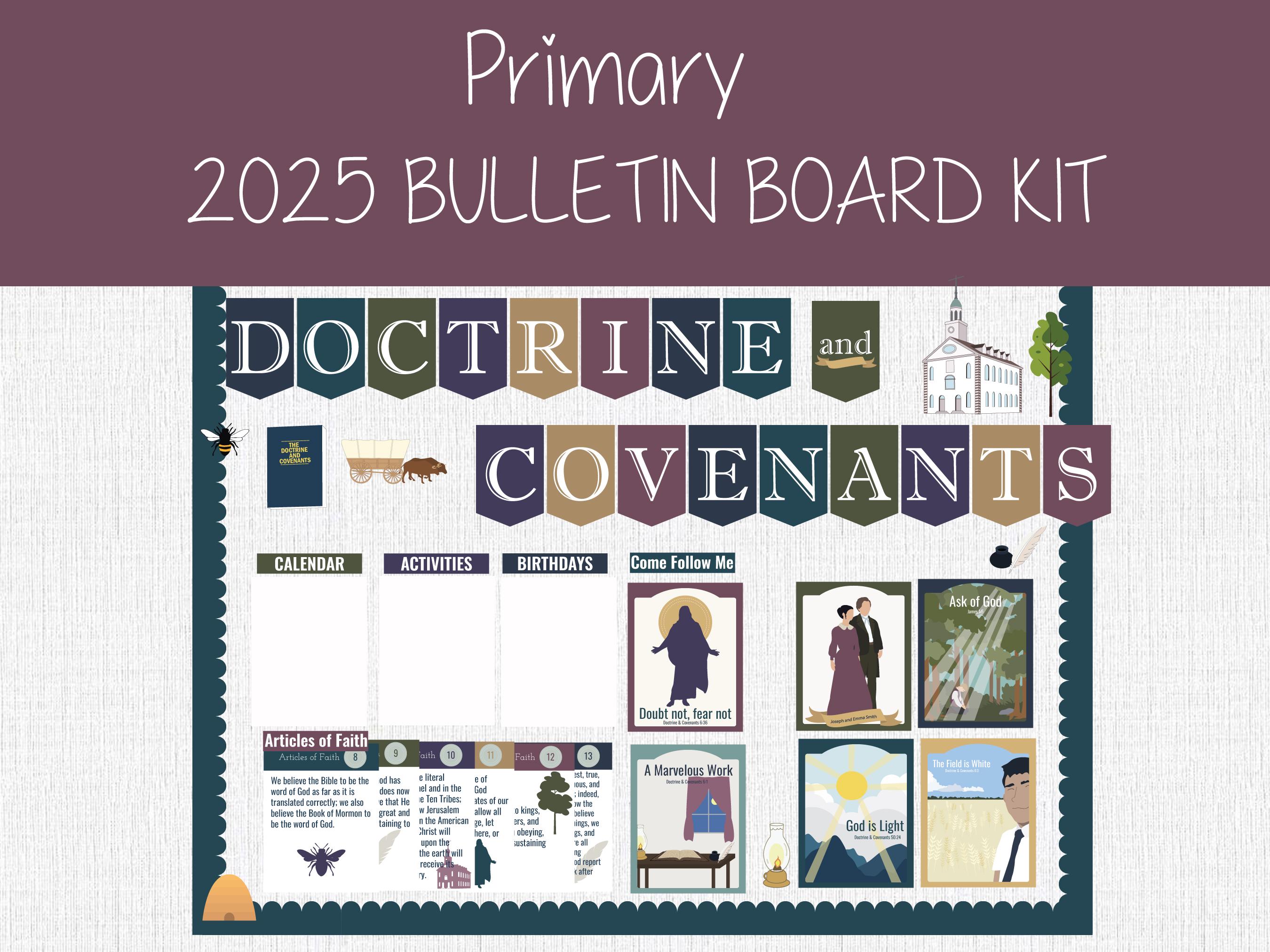 2025 LDS Primary Bulletin Board Kit, Doctrine and Covenants, Come ...