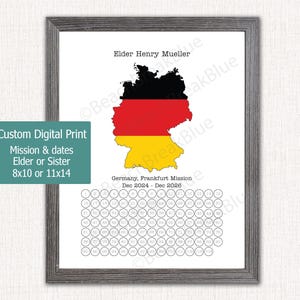 Deutschland Custom LDS Missionar Countdown Kalender, Mission Abschied, Deutschland-Mission, Europa-Mission, zum Dienst berufen, Senior Missionare
