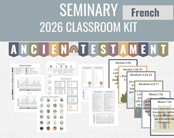 French LDS Seminary 2026 Old Testament, banner, come follow me, bingo, posters, doctrinal mastery, Ancien Testament, Maîtrise de la doctrine