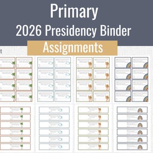 Lds Assignment Tree LDS 2026 Primary Presidency Planner Binder, 2026 Old Testament, 2026 ...