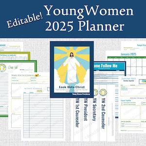 Editable: LDS 2025 Young Women Planner, Youth theme, Look unto Christ, planning binder, YW presidency, Young women binder, 2025 youth theme
